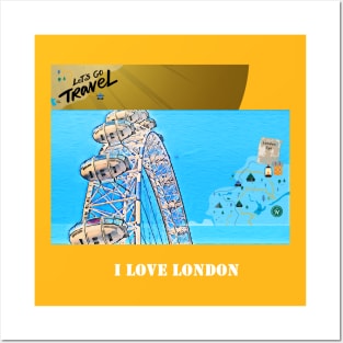 Lets go to London Eye I love London Posters and Art